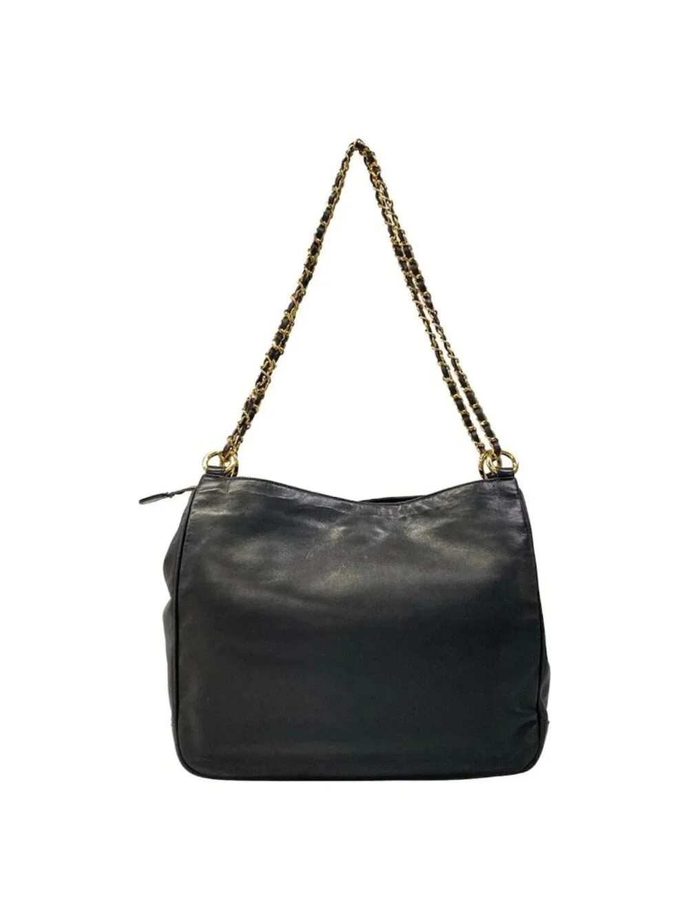 Chanel Shoulder Bag Black Chain Gold Lambskin